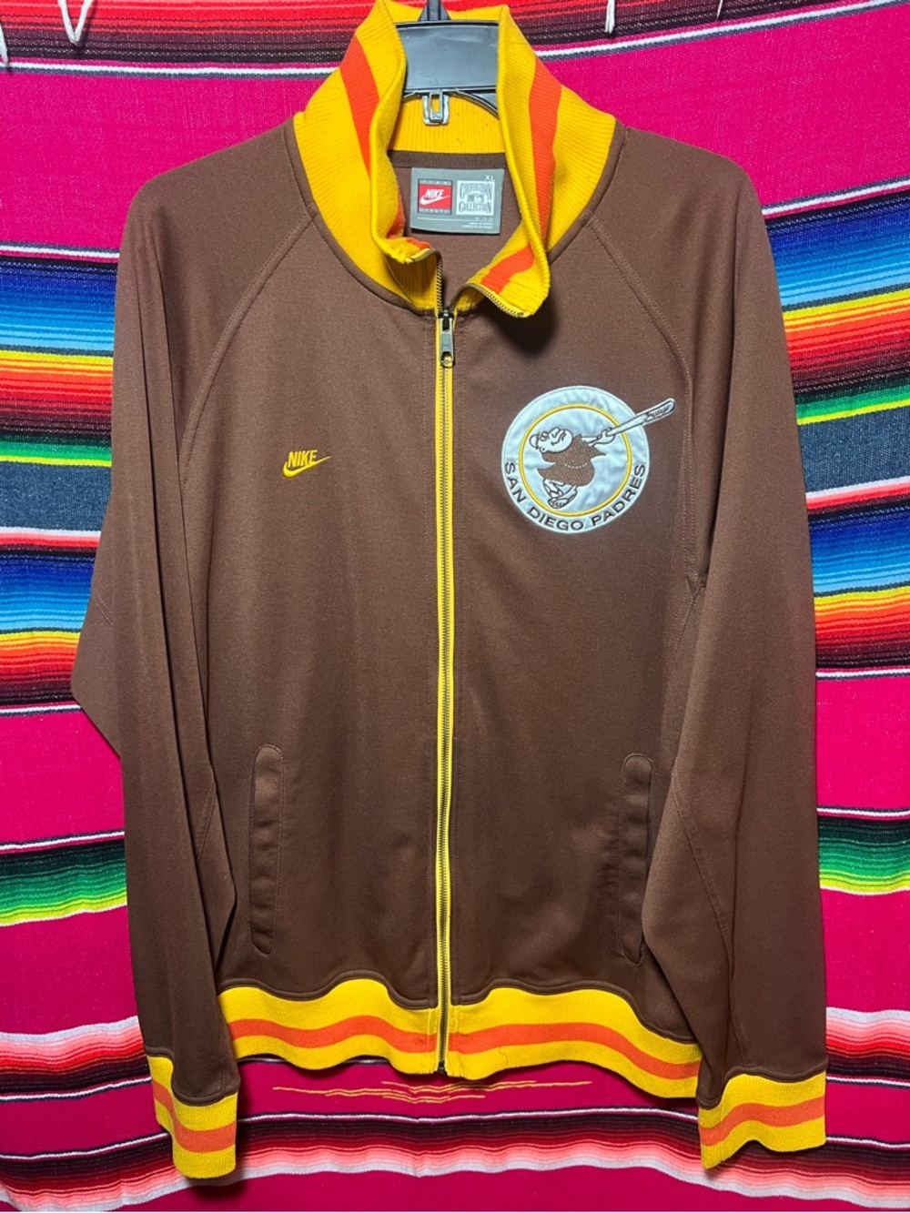 Nike Cooperstown Collection San Diego Padres Polyester Full zip Track Jacket XL